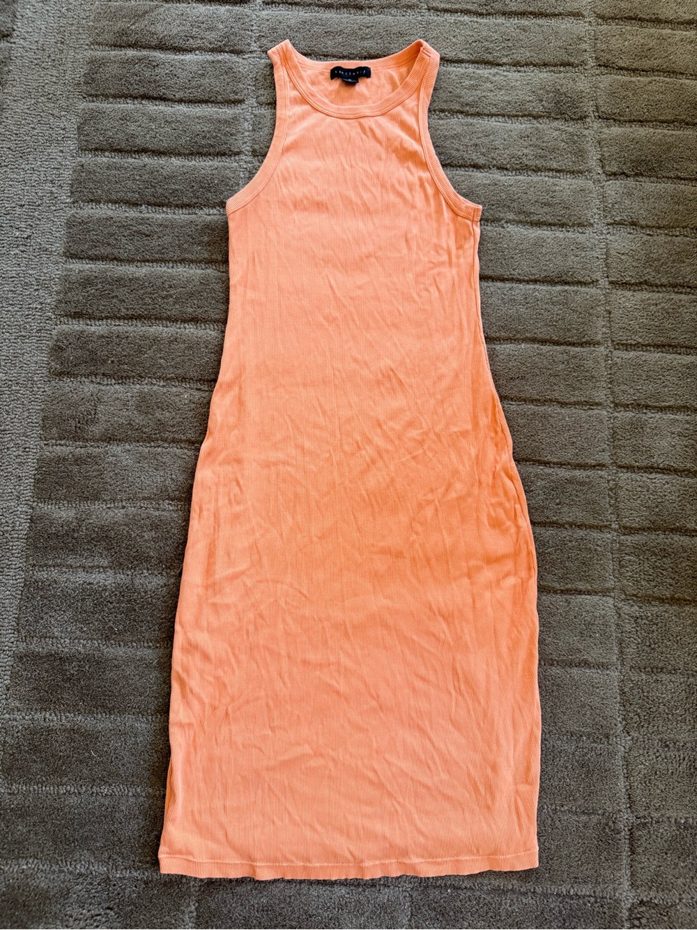 Sanctuary Peach Ribbed Tank Midi Dress